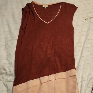Vintage Anthropologie Rust and Pink Tunic
